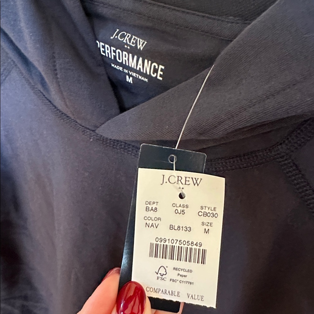 J. Crew Men's Navy Hoodie - Picture 2 of 3